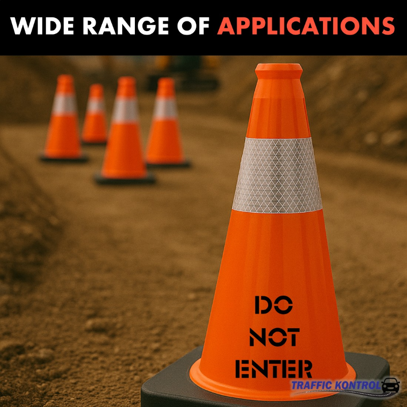 18 inch do not enter traffic safety cone 3 lbs orange 6 inch hi intensity reflective collars 6