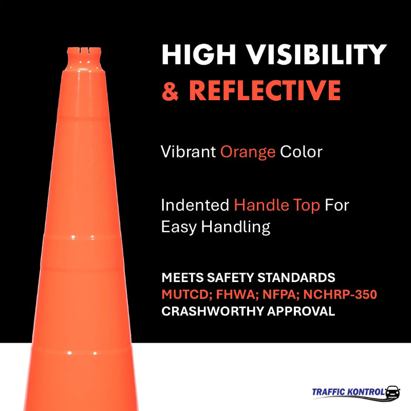 28 traffic safety cone 7 lbs orange no reflective collar 3