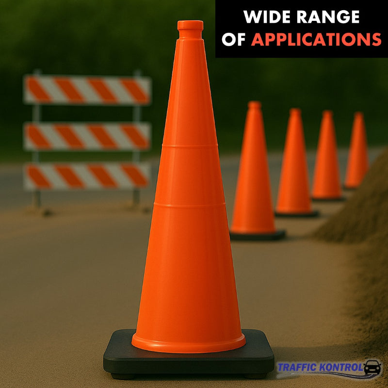 28 traffic safety cone 7 lbs orange no reflective collar 5