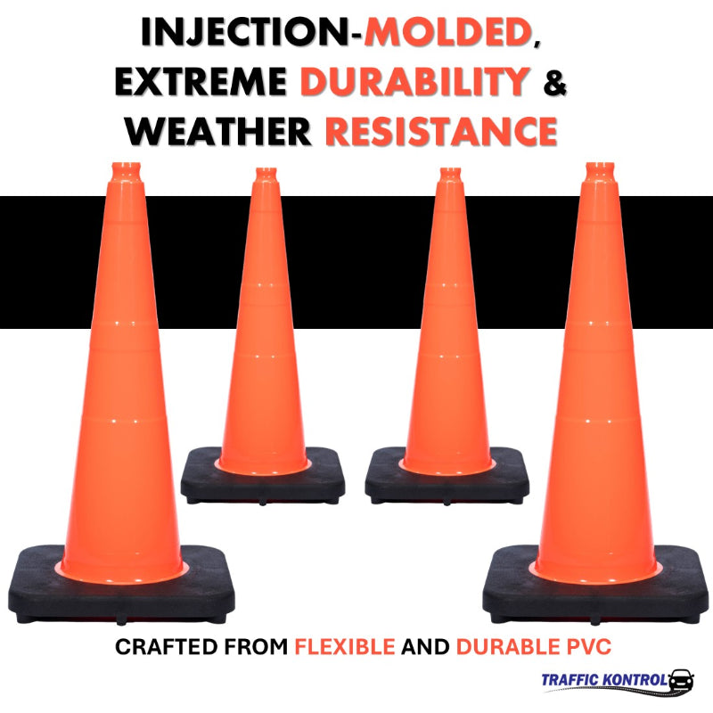 28 traffic safety cone 7 lbs orange no reflective collar 6