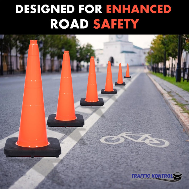 28 traffic safety cone 7 lbs orange no reflective collar 7