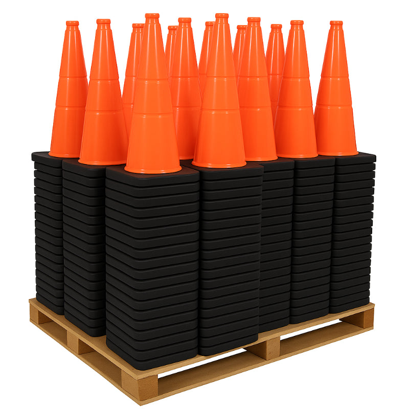 Image of 28 traffic safety cone 7 lbs orange no reflective collar bulk