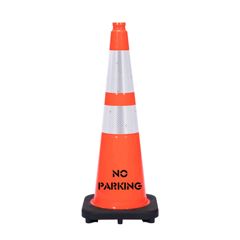 no parking traffic safety cone orange 6 inch 4 inch hi intensity reflective collars