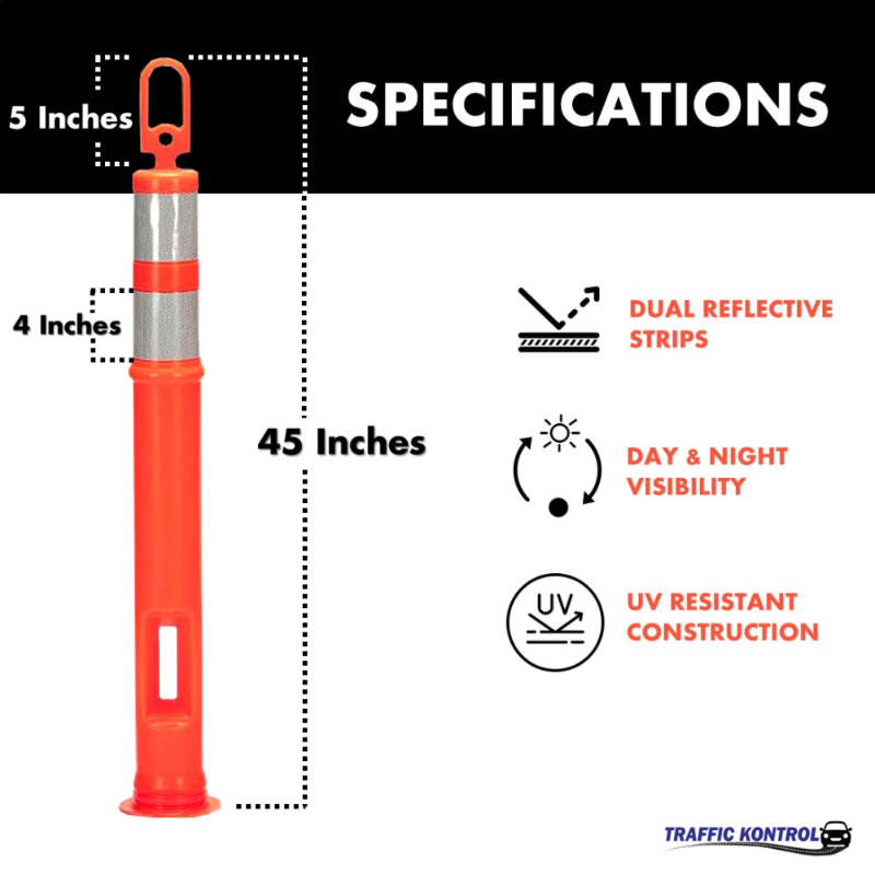 Orange Traffic Delineator Posts 2