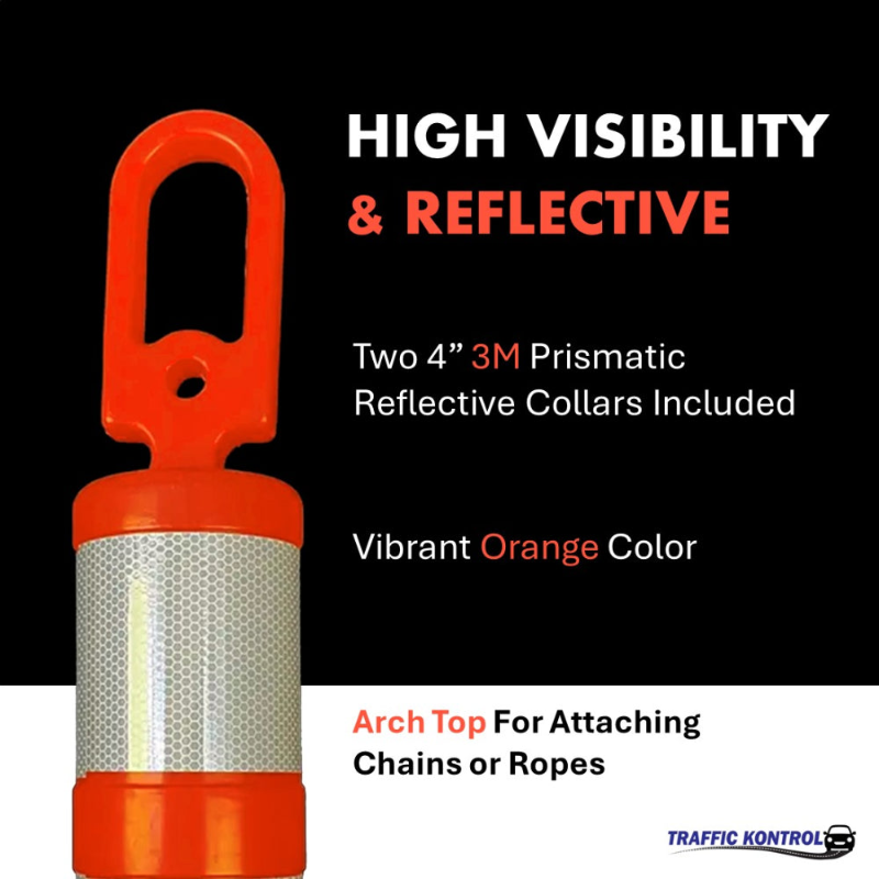 Orange Traffic Delineator Posts Kit 3