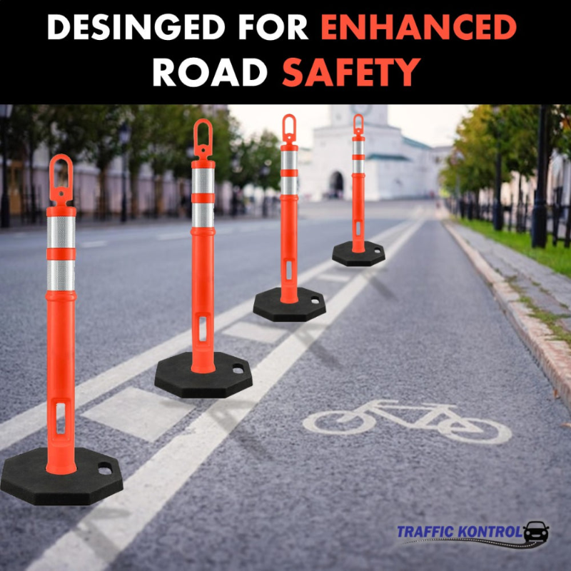 Orange Traffic Delineator Posts Kit 5