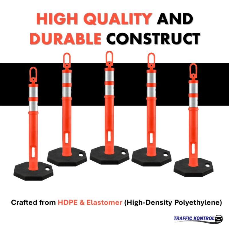 Orange Traffic Delineator Posts Kit 6