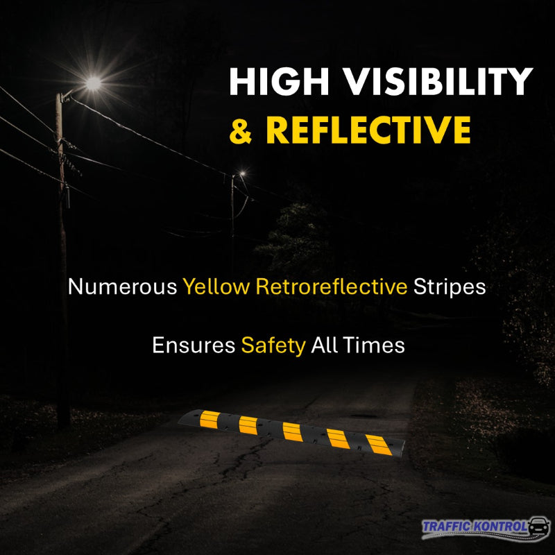 rubber speed bump 6 feet long yellow black 12