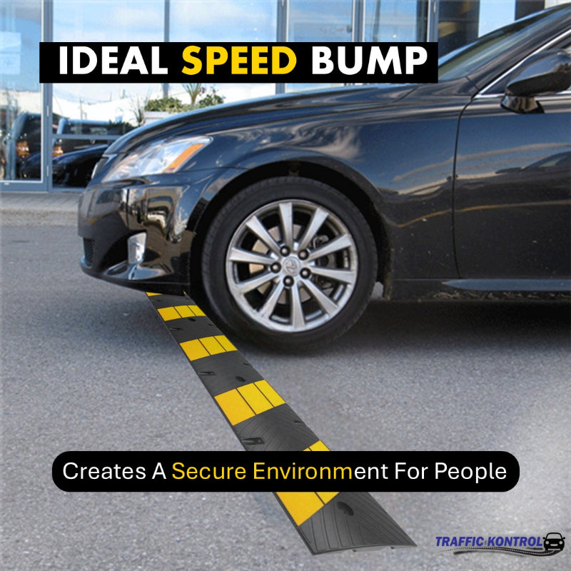 rubber speed bump 6 feet long yellow black 15