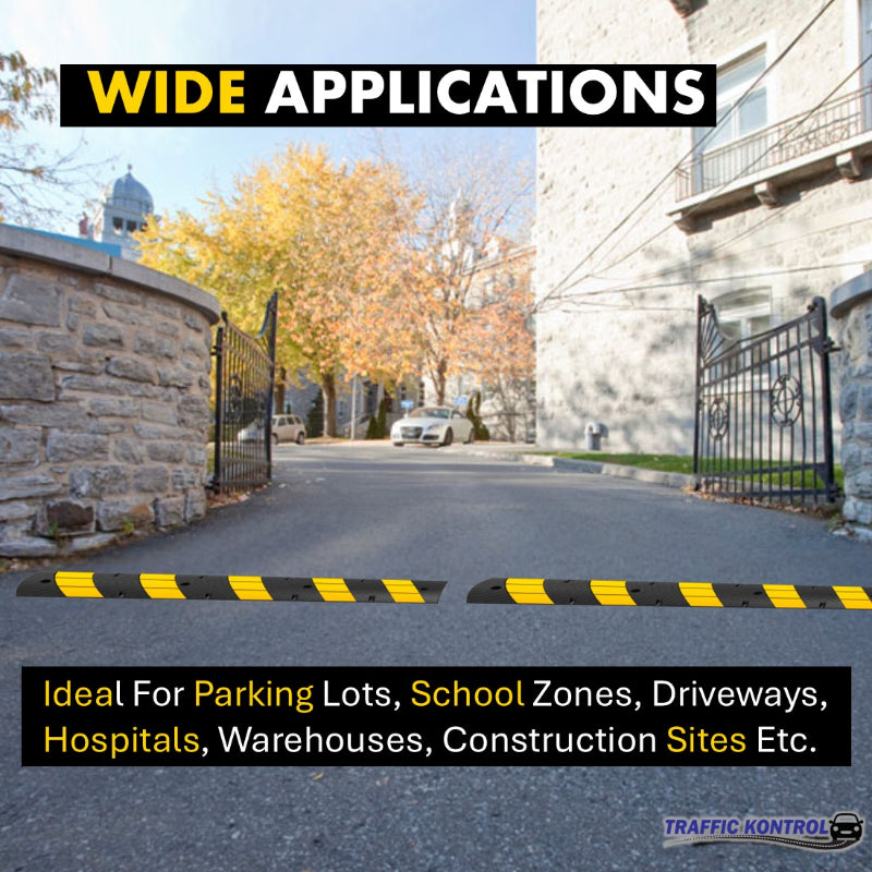rubber speed bump 6 feet long yellow black 16