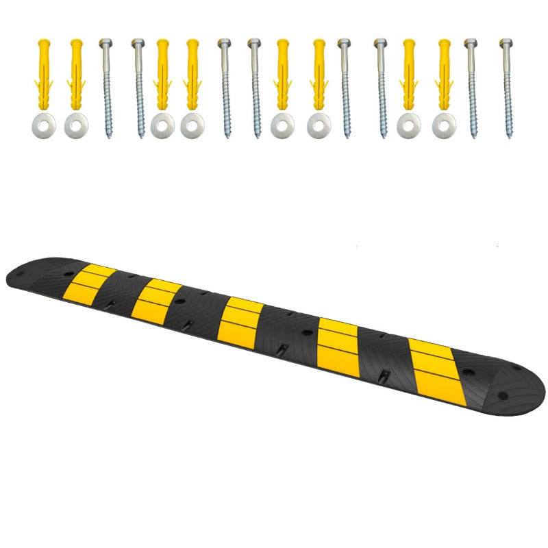 rubber speed bump 6 feet long yellow black 20