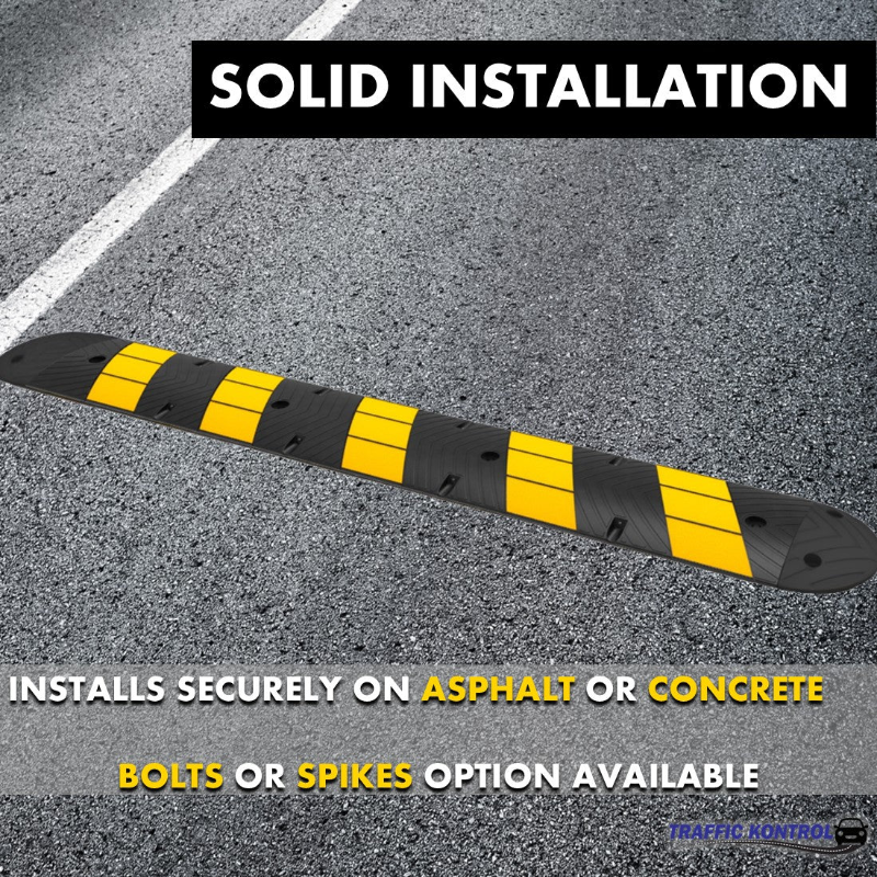 rubber speed bump 6 feet long yellow black_7