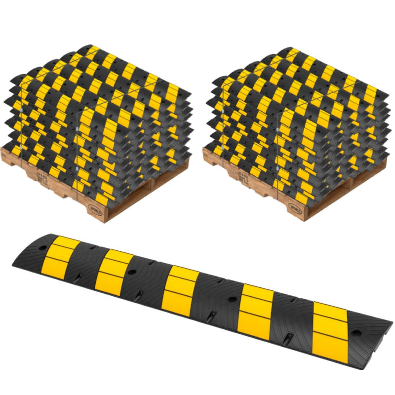 rubber speed bump 6 feet long yellow black bulk 2