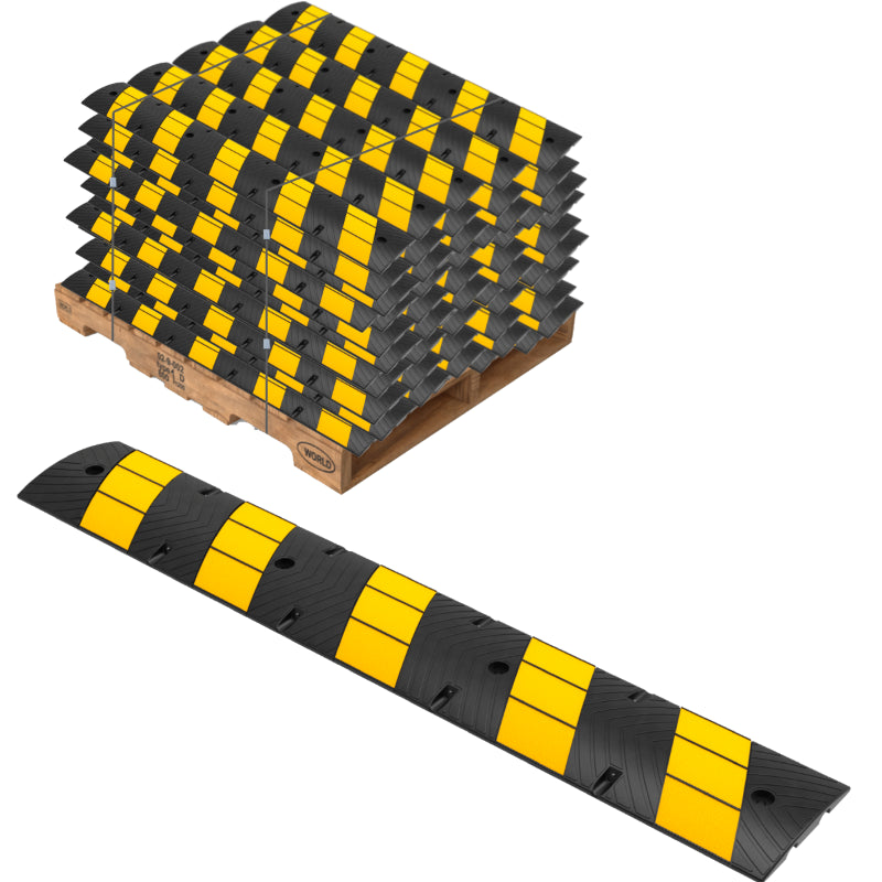 rubber speed bump 6 feet long yellow black bulk