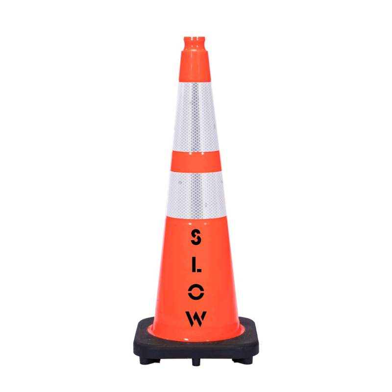 slow traffic safety cone orange 6 inch 4 inch hi intensity reflective collars