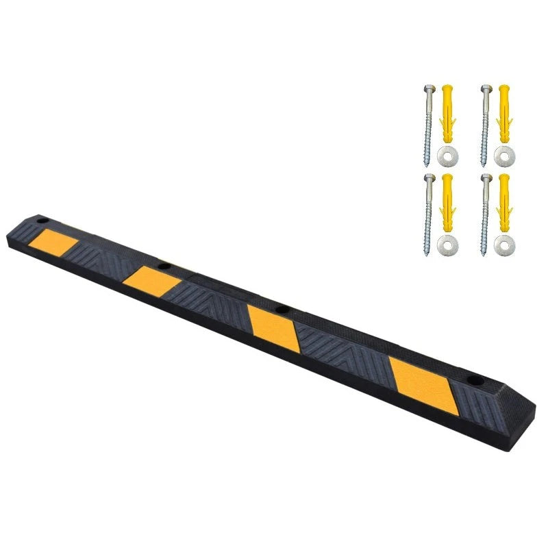 traffic kontrol parking curb stopper yellow black with bolts_99c06573 bcb6 49fc aea9 3adfd035b0b1