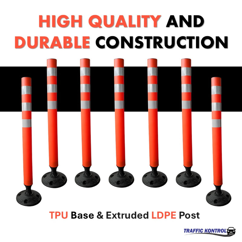 TrafficKontrolFlexibleDelineatorPost 36Height SurfaceMount Orange 6