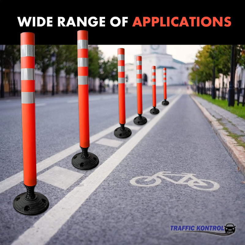 TrafficKontrolFlexibleDelineatorPost 36Height SurfaceMount Orange 7