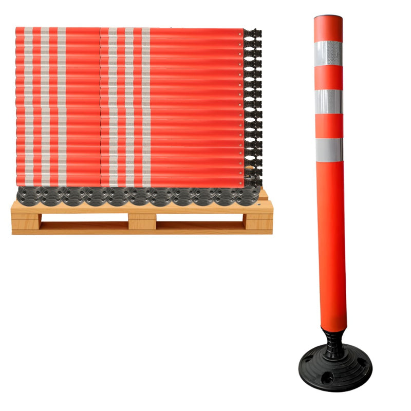 TrafficKontrolFlexibleDelineatorPost 36Height SurfaceMount Orange bulk