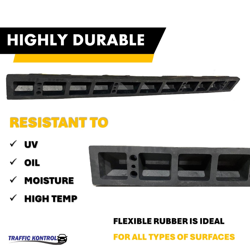 TrafficKontrolParkingCurbStopperForGarageParkingLotWhiteBlack 4