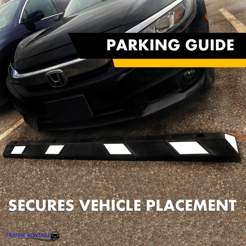 TrafficKontrolParkingCurbStopperForGarageParkingLotWhiteBlack 5